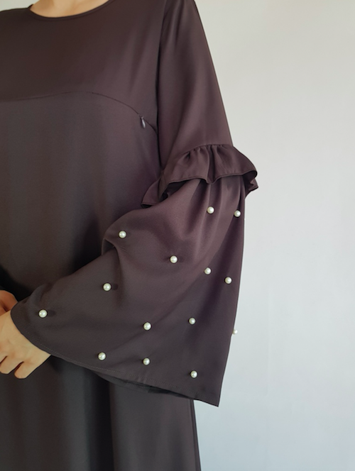 BM70973 Fashion Jubah Dark Brown
