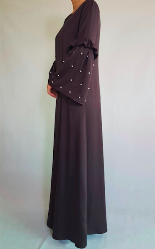 BM70973 Fashion Jubah Dark Brown
