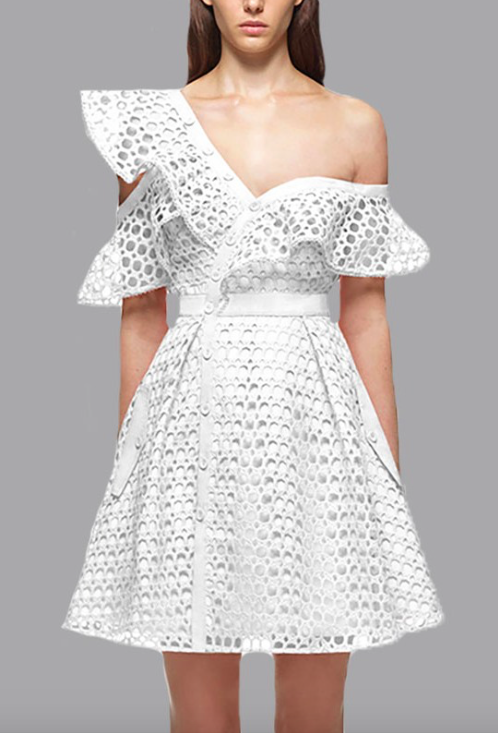 BM70983 Unique Dress White