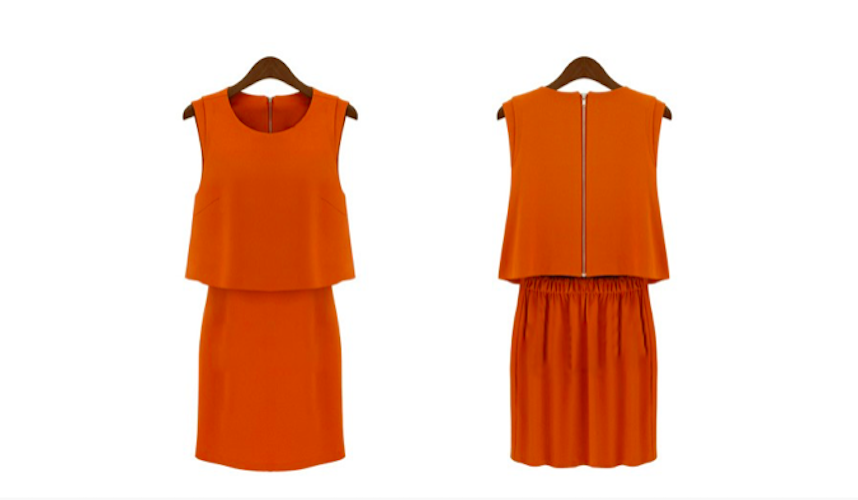 BM70986 Europe Fashion Dress Orange
