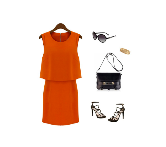BM70986 Europe Fashion Dress Orange