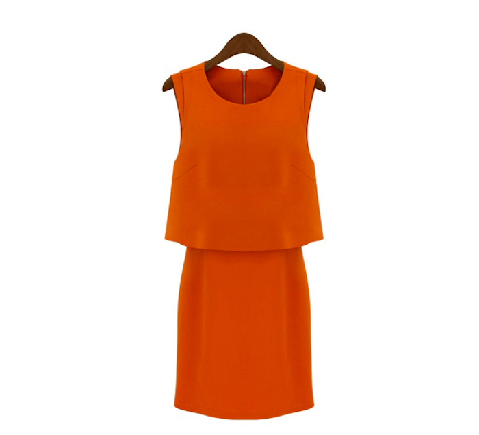 BM70986 Europe Fashion Dress Orange