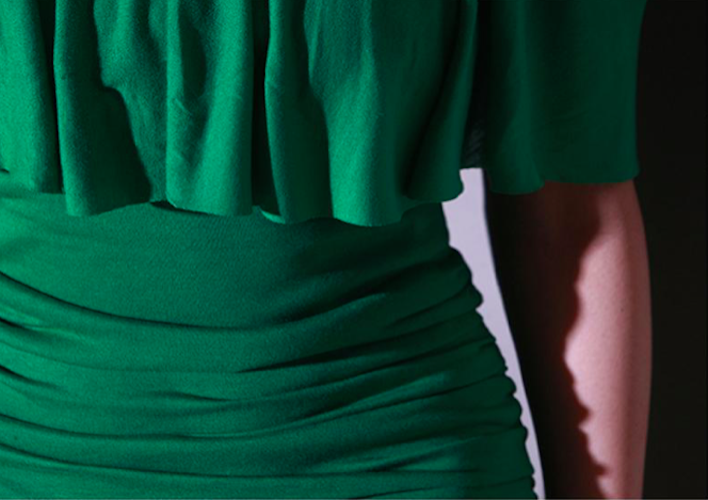 BM70996 Trendy Off-Shoulder Dress Green