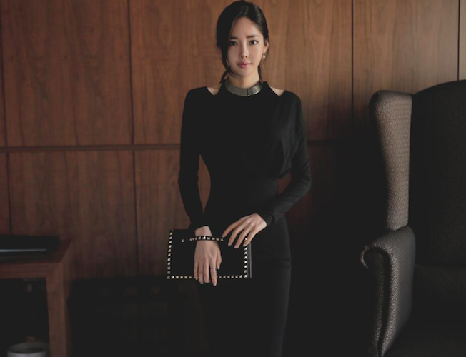 BM70999 Elegant Maxi Dress Black