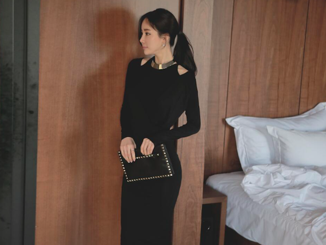 BM70999 Elegant Maxi Dress Black