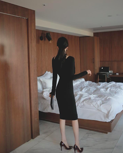 BM70999 Elegant Maxi Dress Black