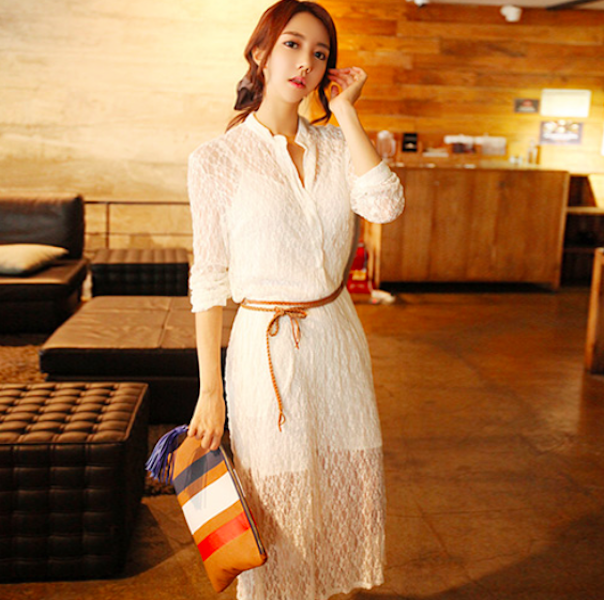 BM71006 Stylish Two Pieces Dress White