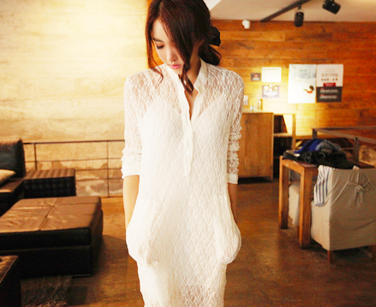 BM71006 Stylish Two Pieces Dress White