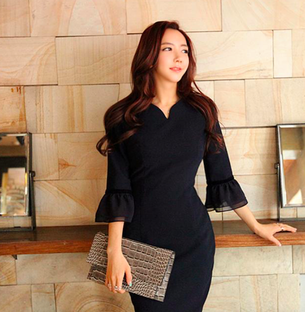 BM71019 Korea Fashion Dress Black