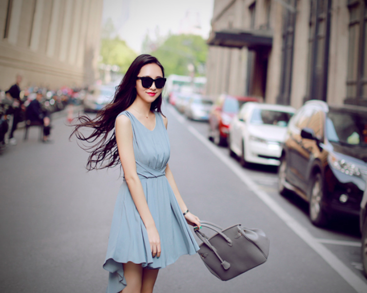 BM71021 Trendy Dress Light Blue