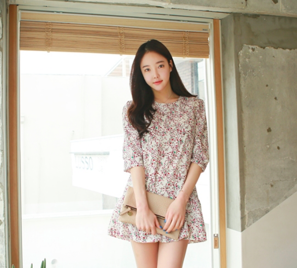 BM71023 Sweet Floral Dress Almond