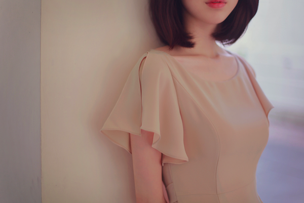BM71033 Wavy Chiffon Dress As Picture