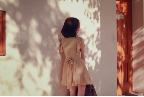 BM71033 Wavy Chiffon Dress As Picture