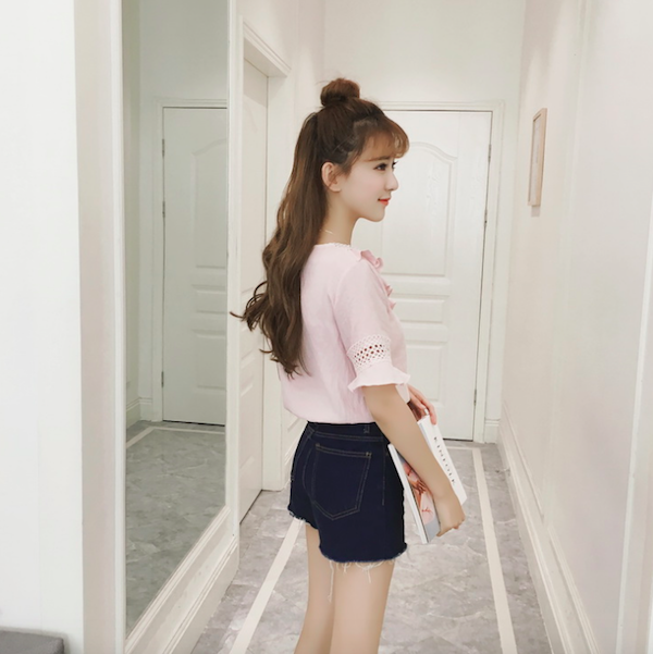 BM71034 Lovely Frill Top Pink