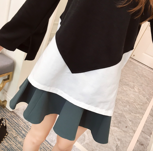 BM71035 Korea Style Flare Sleeves Top Black
