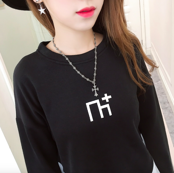 BM71035 Korea Style Flare Sleeves Top Black