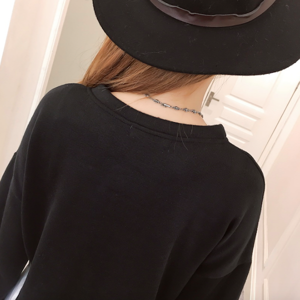BM71035 Korea Style Flare Sleeves Top Black