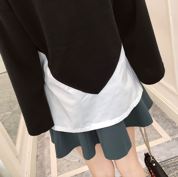 BM71035 Korea Style Flare Sleeves Top Black