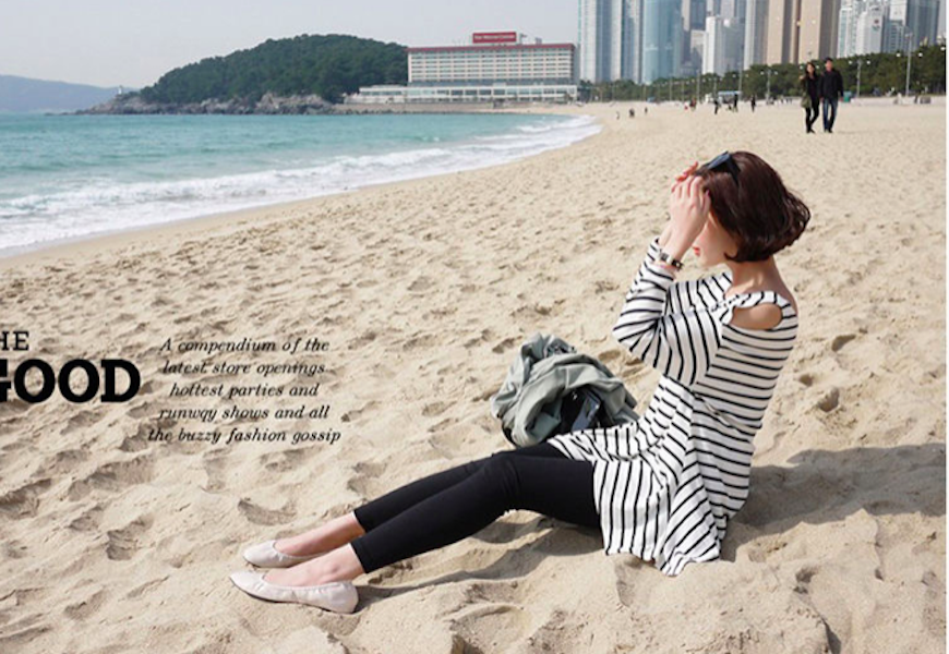 BM71038 Stylish Cut Out Sleeves Top Stripe