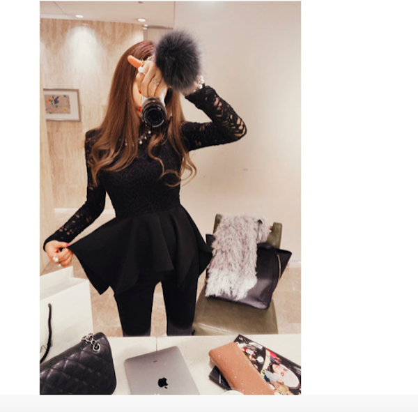 BM71039 Ruffle Lace Top Black 
