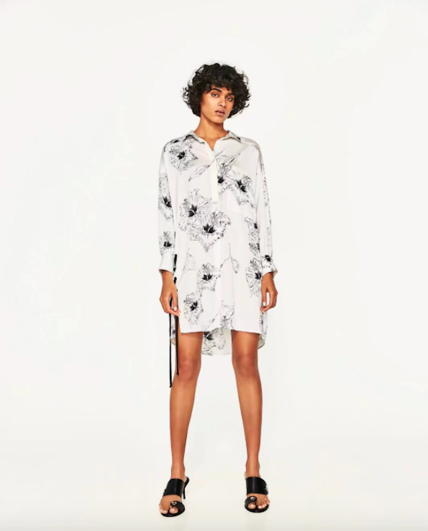 BM71045 Side-tie Floral Dress White