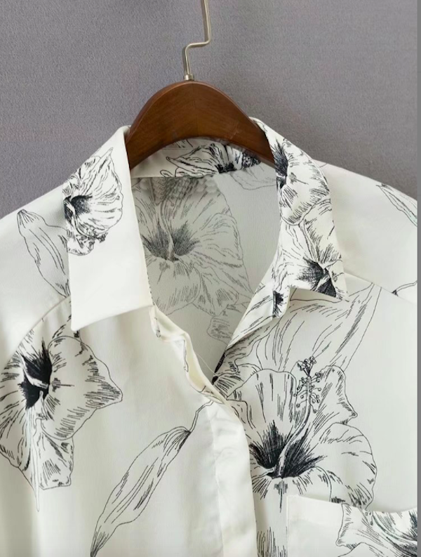 BM71045 Side-tie Floral Dress White