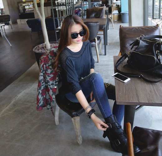 BM71046 Korea Fashion Top Black