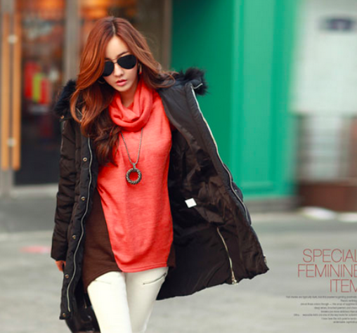 BM71047 Turtle Neck Top Orange