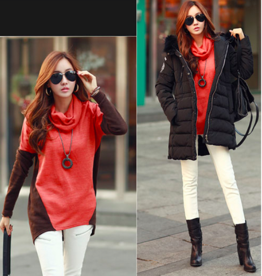 BM71047 Turtle Neck Top Orange