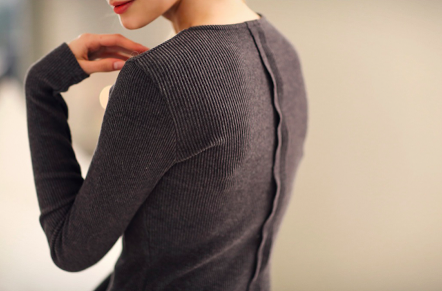 BM71050 Europe Design Long Top Dark Grey