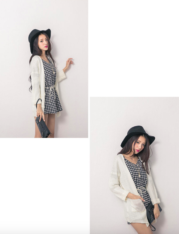 BM71052 Lattice Design Blouse As Picture