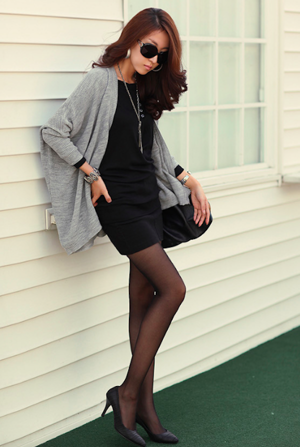 BM71053 Korea Button Long Top Black