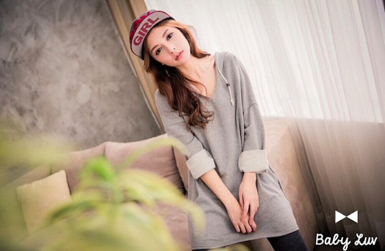 BM71058 Casual Hood Top Grey