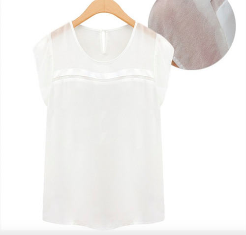 BM71059 Feminine Chiffon Blouse White