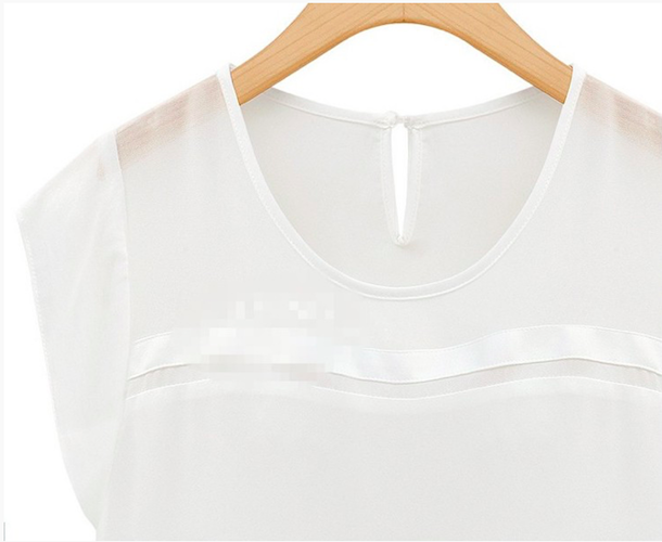 BM71059 Feminine Chiffon Blouse White