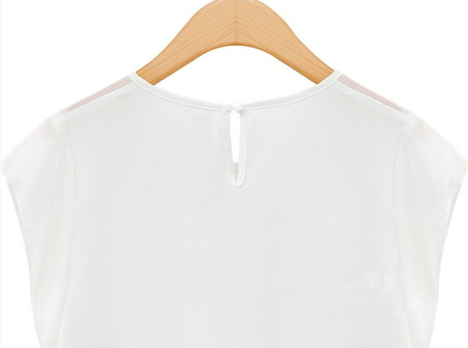 BM71059 Feminine Chiffon Blouse White