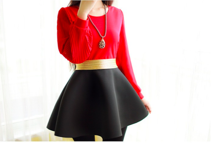 BM71060 Pretty Chiffon Top Red