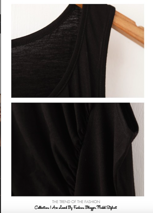 BM71063 High Low Pleated Dress Black