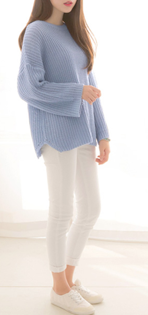 KB10104 Pretty Knit Top Grey