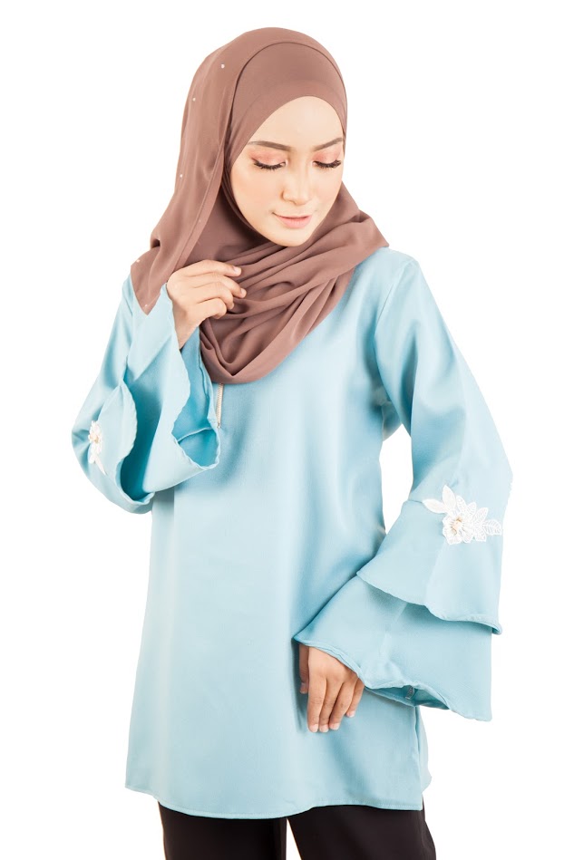 QA-399 Women Stylish Fashion Blouse Dust Blue