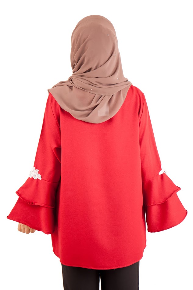 QA-399 Women Stylish Fashion Blouse Red