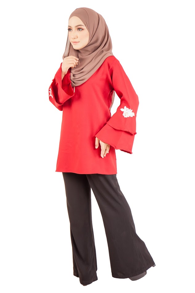 QA-399 Women Stylish Fashion Blouse Red