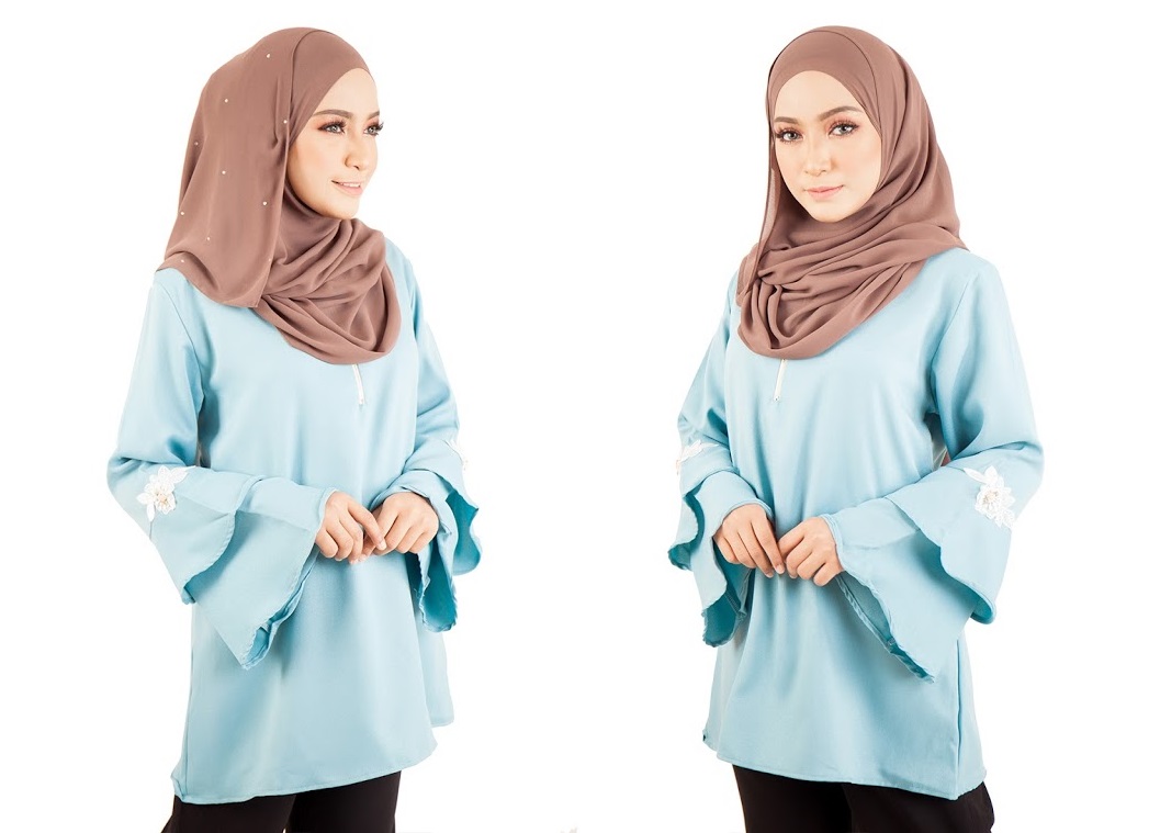 QA-399 Women Stylish Fashion Blouse Dust Blue