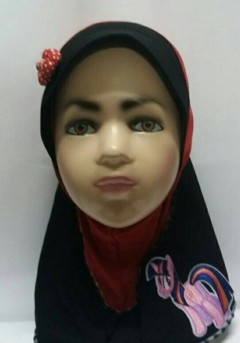 ZC-003 Pony Baby Hijab Red