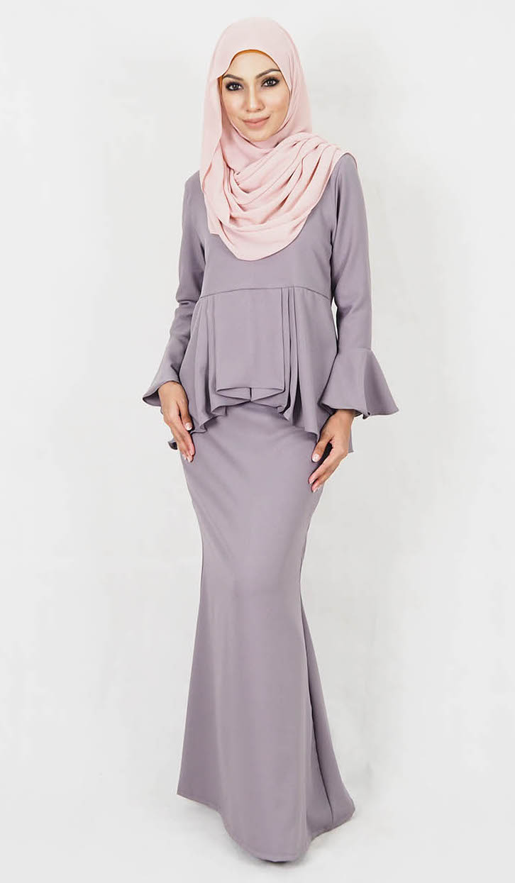 SW4966 Baju Kurung (Plus Size) Grey