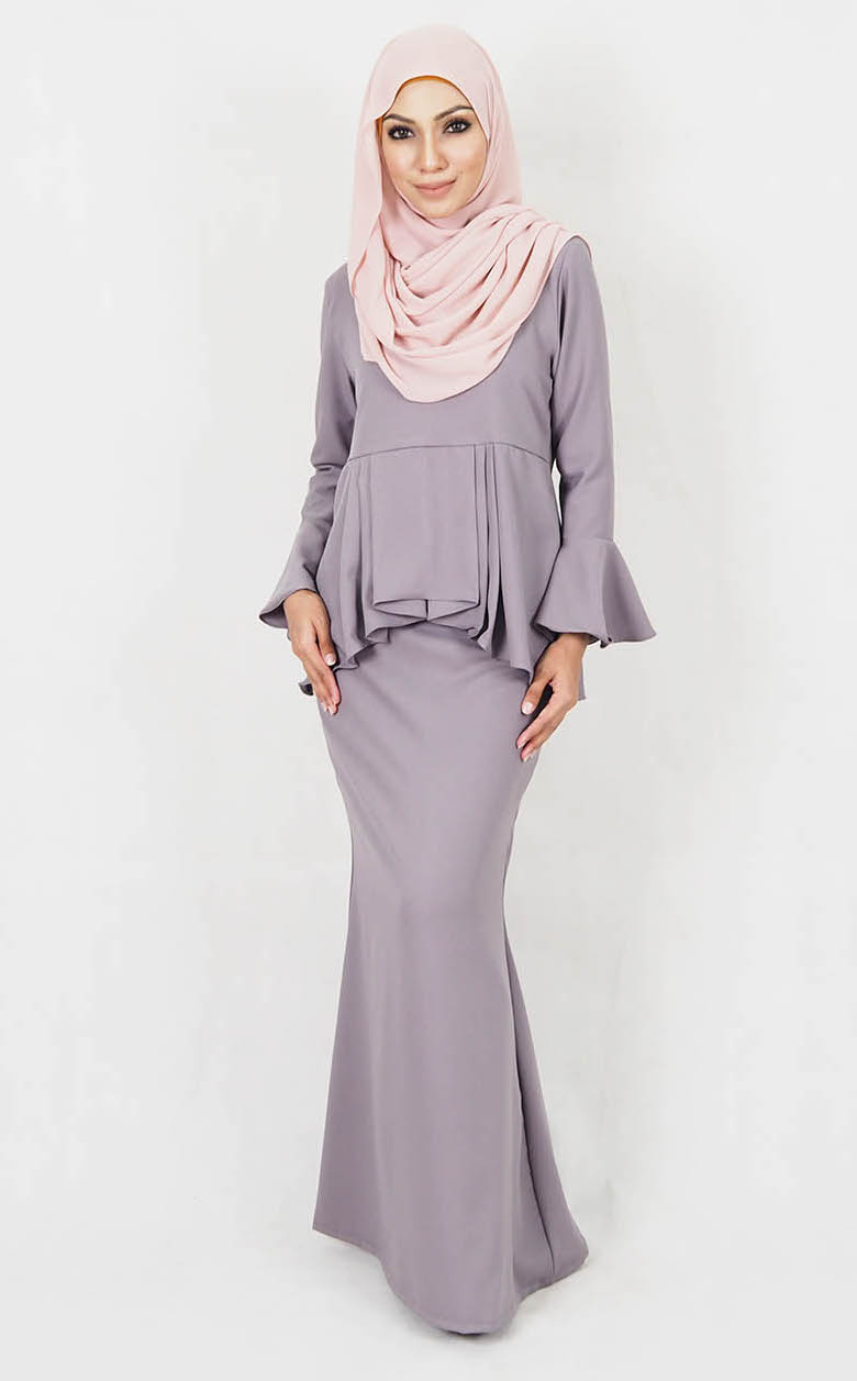 SW4978 Baju Kurung (Breastfeed Plus Size) Grey