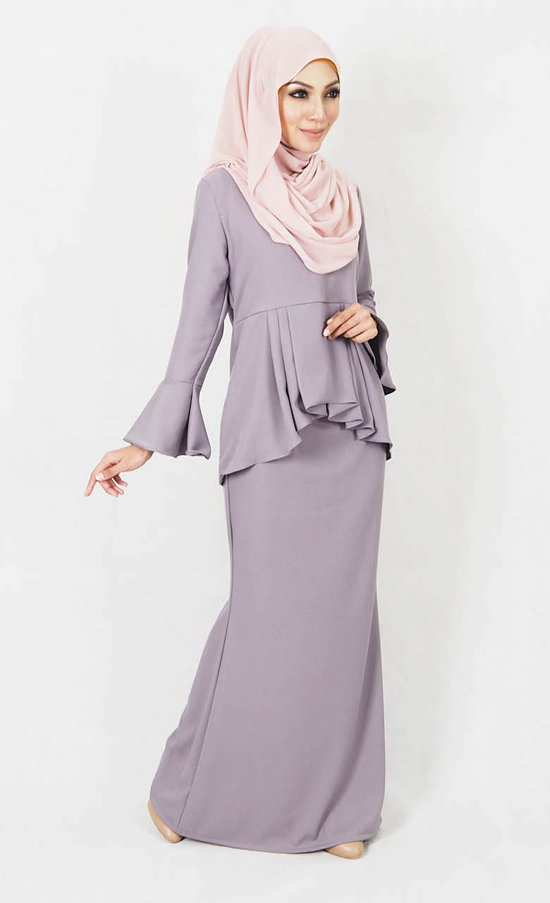 SW4978 Baju Kurung (Breastfeed Plus Size) Grey