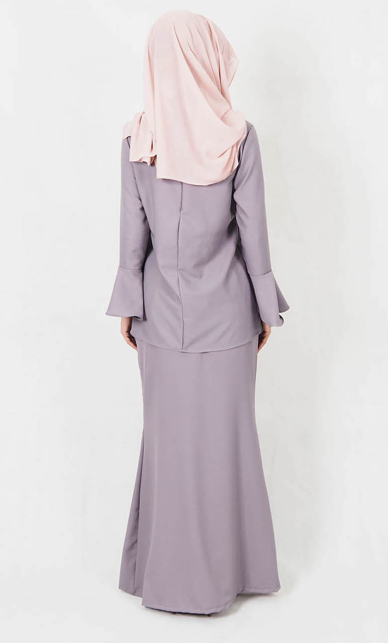 SW4978 Baju Kurung (Breastfeed Plus Size) Grey