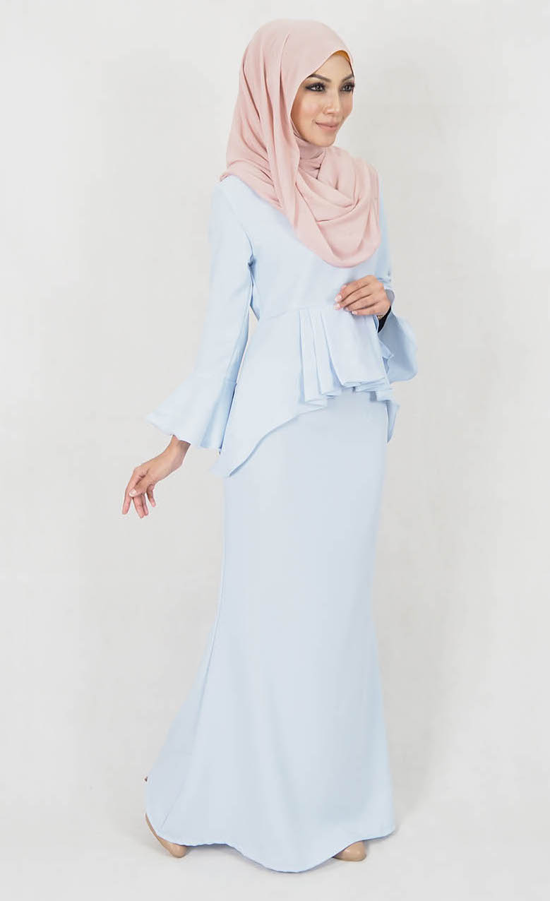 SW4978 Baju Kurung (Breastfeed Plus Size) Light Blue
