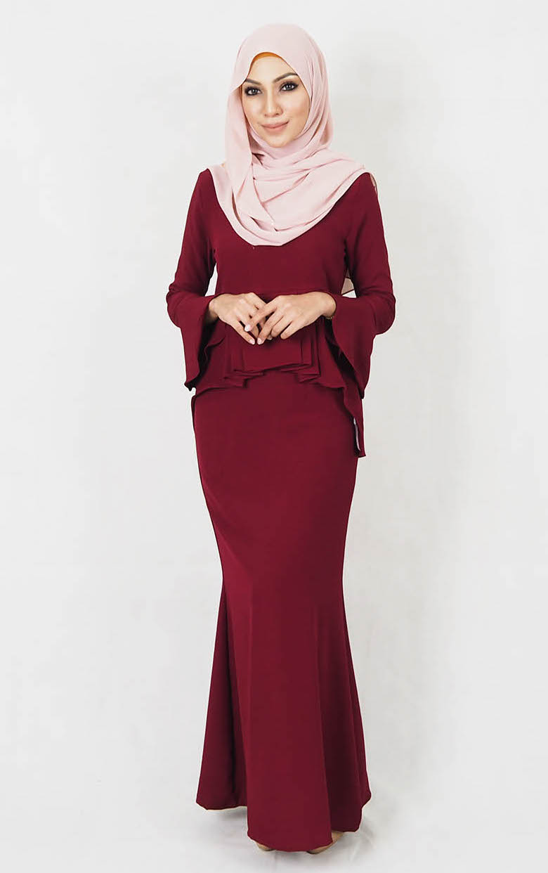 SW4978 Baju Kurung (Breastfeed Plus Size) Maroon